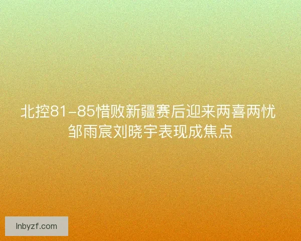 北控81-85惜败新疆赛后迎来两喜两忧 邹雨宸刘晓宇表现成焦点